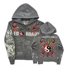 American Gothic Rock Skull Bones Oversized Hoodie for Men and Women Y2K Gothic