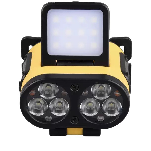 Transfronterizos nueva luz intensa LED inducción luz de cabeza impermeable luz de pesca portátil luz de camping doble fuente de luz