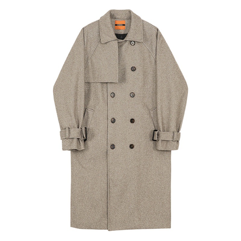 Myq韓国版のラシャのコートの男性の中で長いタイプのファッションのかっこいいマントのコートの秋冬は毛を厚くします。