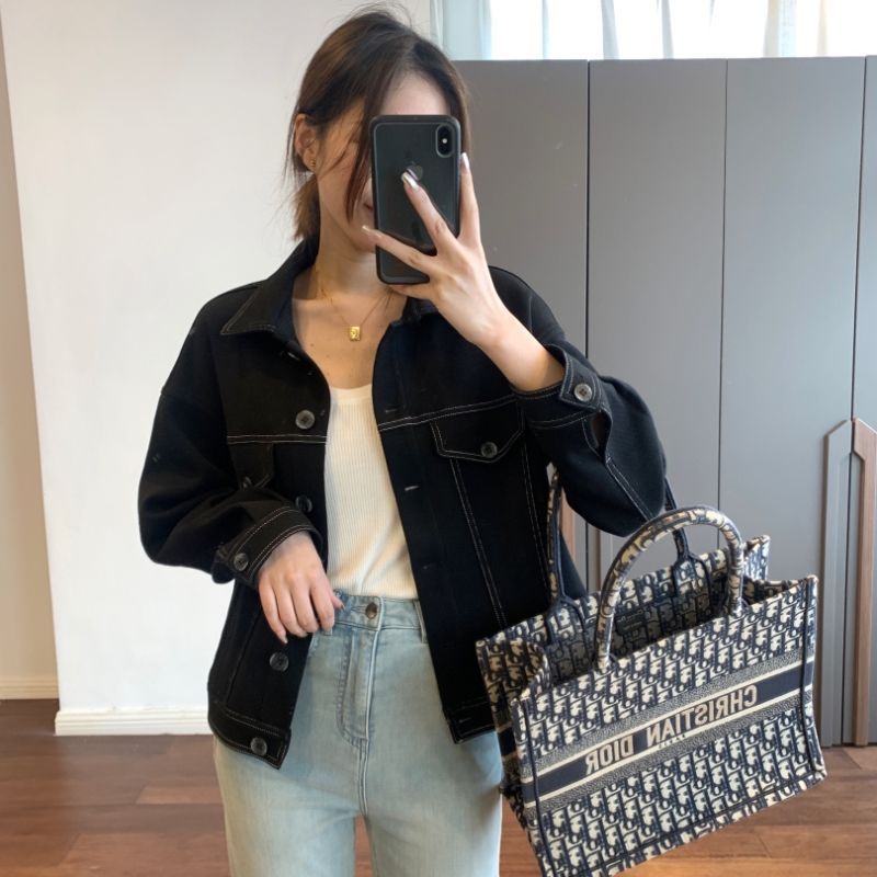 2025春季新款韩版撞色线翻领工装休闲设计感通勤短外套女上衣百搭|undefined