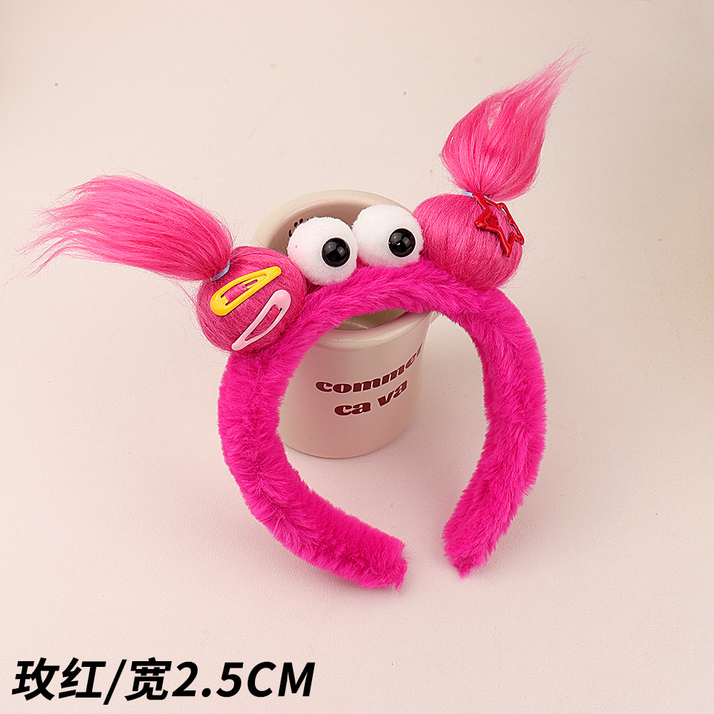 Diadema peludo muñeca fea talla de arena pequeño monstruo cara lavado horquilla Pelo Largo feo lindo antideslizante lindo felpa