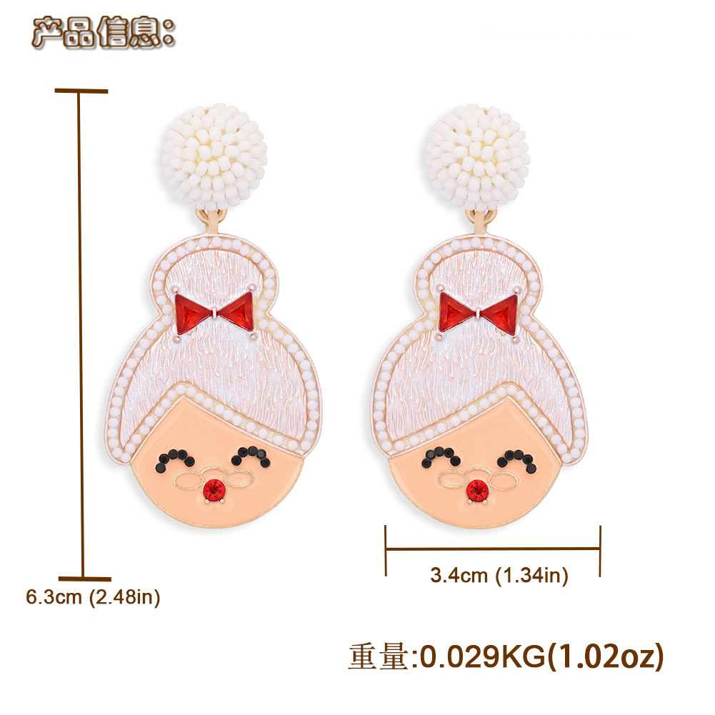 Weihnachten Cartoon-Stil Übertrieben Neuheit Diamant Legierung Künstliche Edelsteine Ohrringe display picture 13