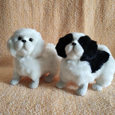 simulation medium , please Pekingese Dogs Fur animal Model Arts and Crafts Home Decoration Photography prop wholesale