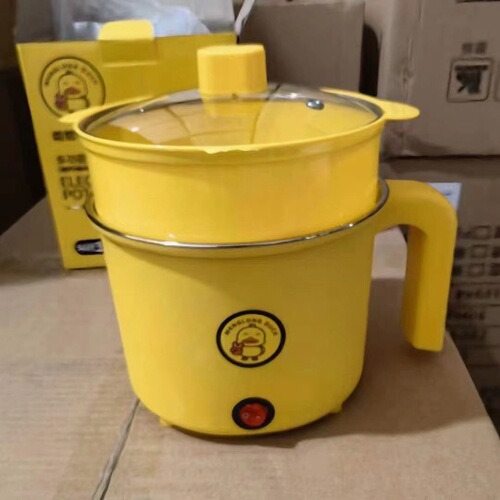 Dim Sum Duck Electric Cooking Pot, Student Dorm Mini Noodle Cooker, Household Multi-functional Steaming and Cooking Combo Pot, Gift Pot, Wholesale