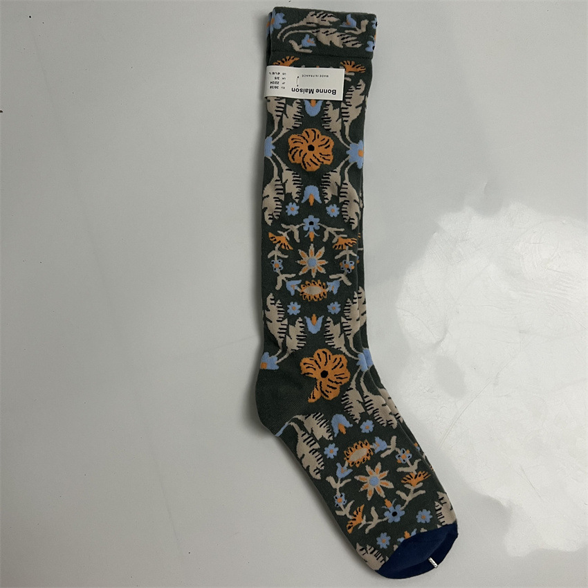 Calzini lunghi Happy Socks in cotone con motivo astratto artistico intrecciato, alti fino al ginocchio, autunno inverno, BOONE MAISON, 2025d, francesi_voghion.com