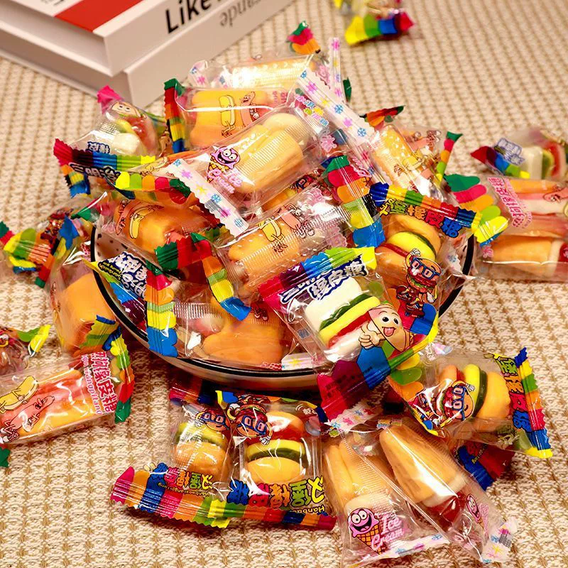 Гамбургская помадка резиновая независимая упаковка qq помадка резиновая высокая ценность для отдыха закуски конфеты небольшой упаковочный завод