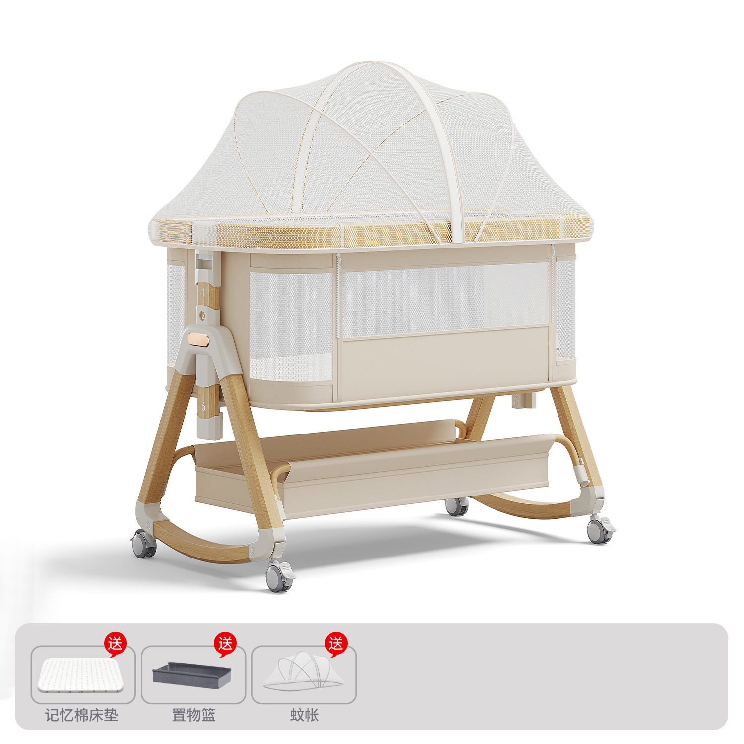 Cama de aleación de aluminio móvil portátil cuna cama plegable multifuncional bb cama recién nacida cama de empalme