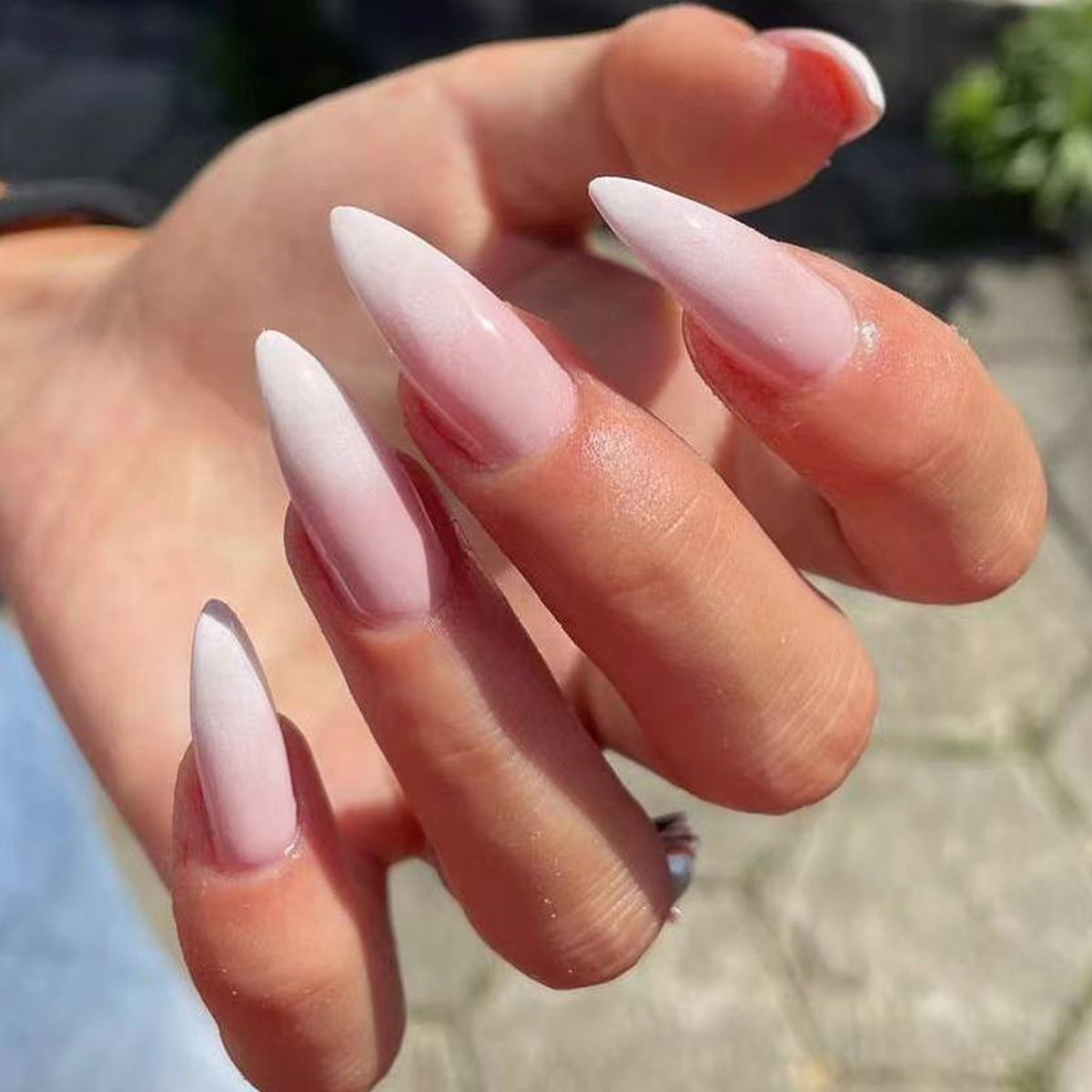 FUENTE directo de fábrica transfronteriza francés falso parche de uñas al por mayor manicura de longitud media desgaste de uñas pieza de clavo desmontable