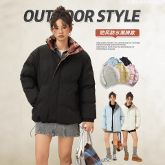 跨境专供冬季棉衣男防泼水新款保暖立领棉服女加厚小众面包服批发