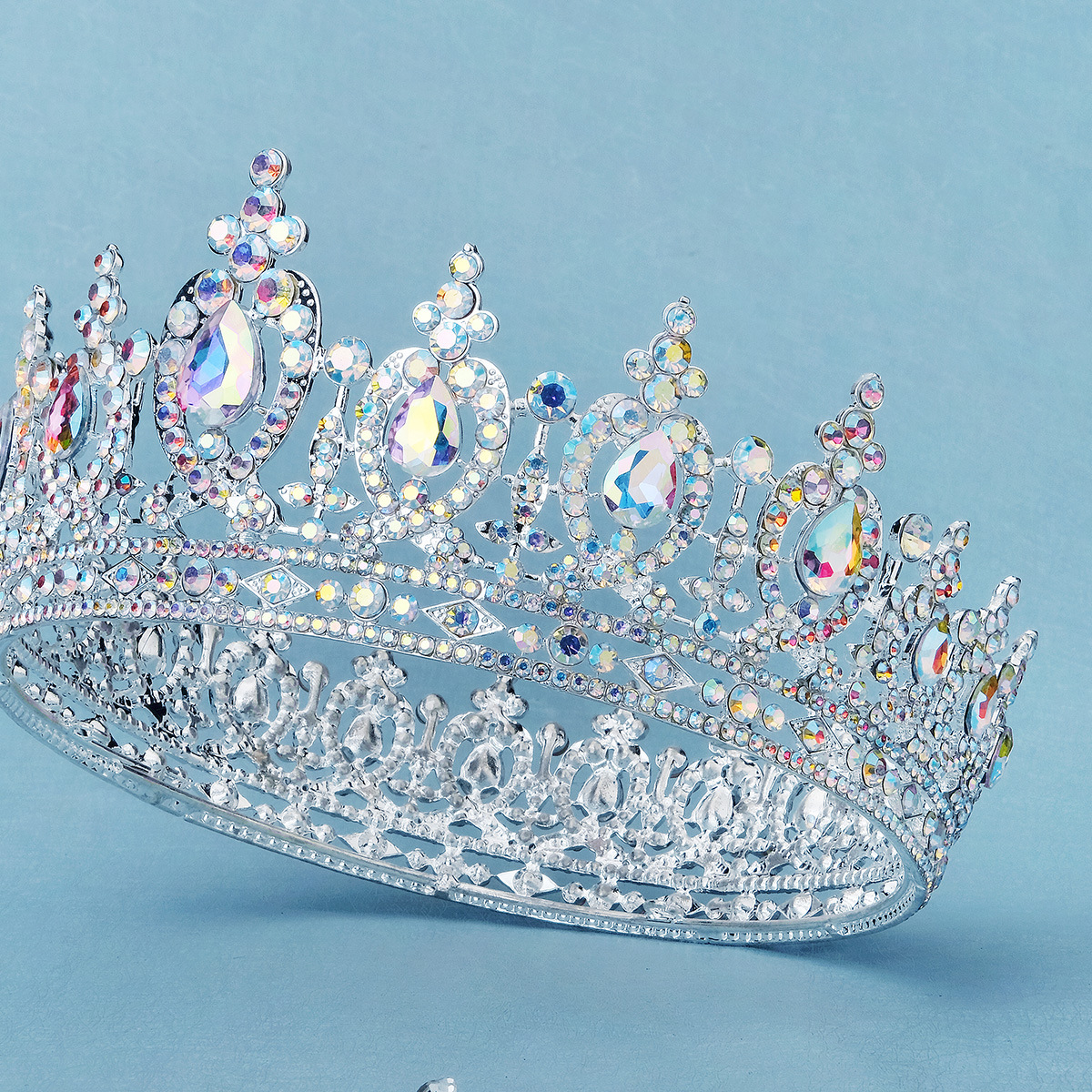 Retro Crown Alloy Inlay Rhinestones Crown 1 Piece