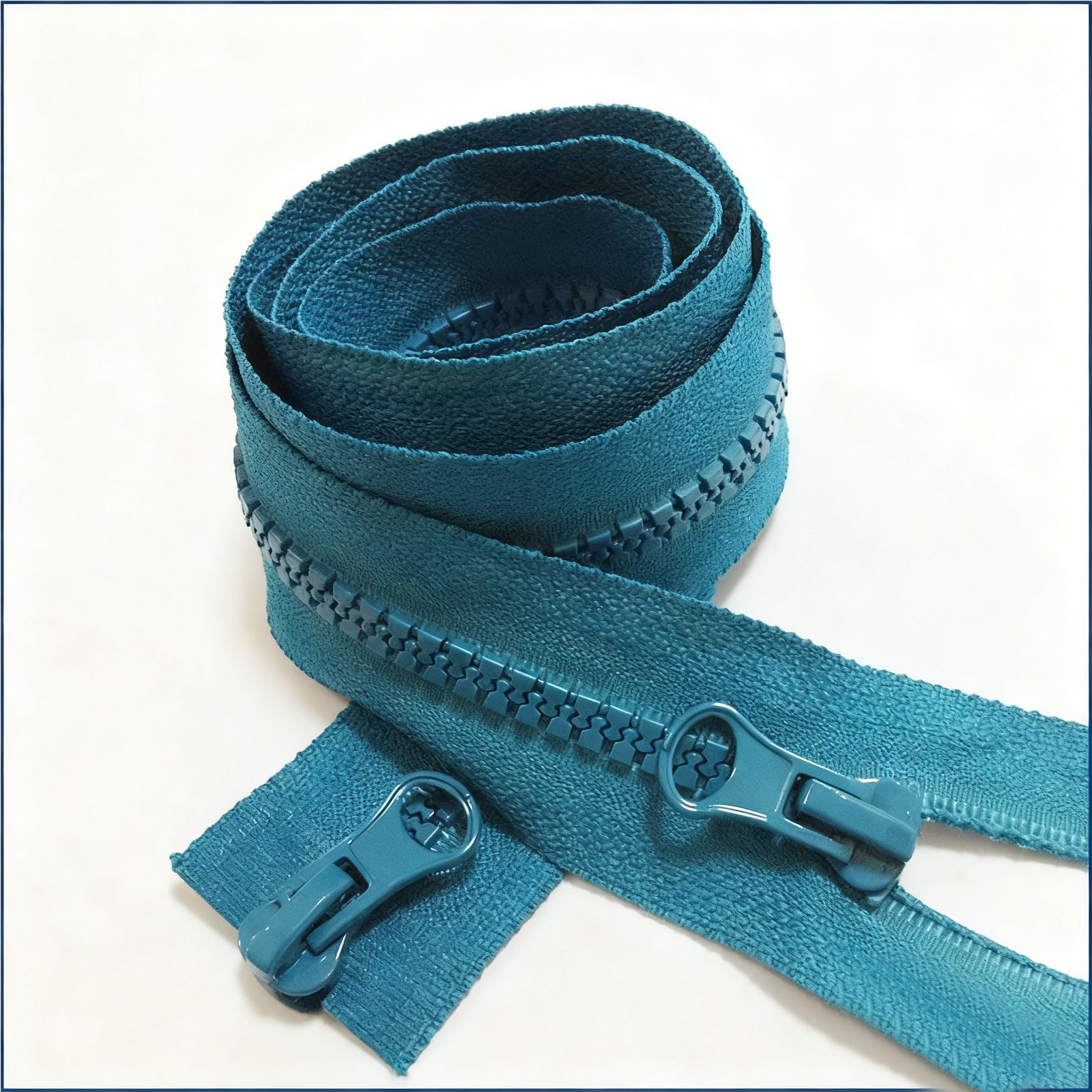 热销湖蓝色5号树脂双开尾拉链 高质量安全环保生产