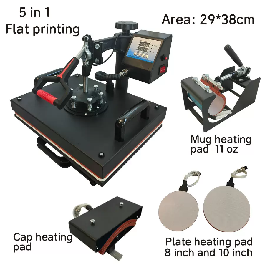 29*38不推拉摇头热转印压烫印花机热升华五合八合一十五合一烫画