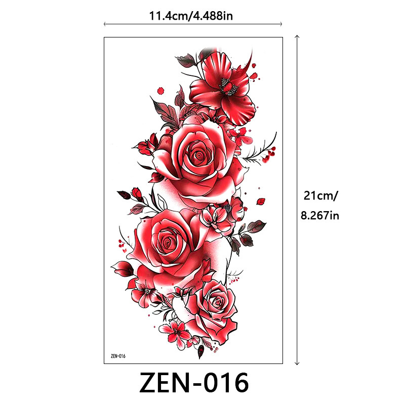 新品跨境 ZEN小全臂纹身贴半臂纹身贴动物花朵万圣节纹身贴tattoo|undefined