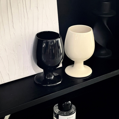 Korean ins style original solid color ceramic red wine glass home wine glass particularly beautiful tall glass