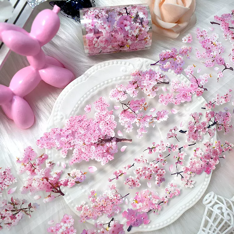 东宏新品手帐胶带造景pet胶带手账动物和纸特油少女人物拼贴胶带