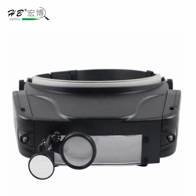 厂家直销 老人阅读看报 维修 多倍数LED头盔式放大镜 81007-C