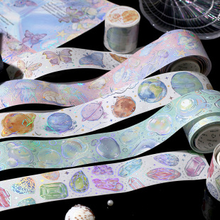 Letter Lovers and Paper Tape Colorful Realm Series Beautiful Butterfly Ocean Bubble Fireworks Handbook Collage