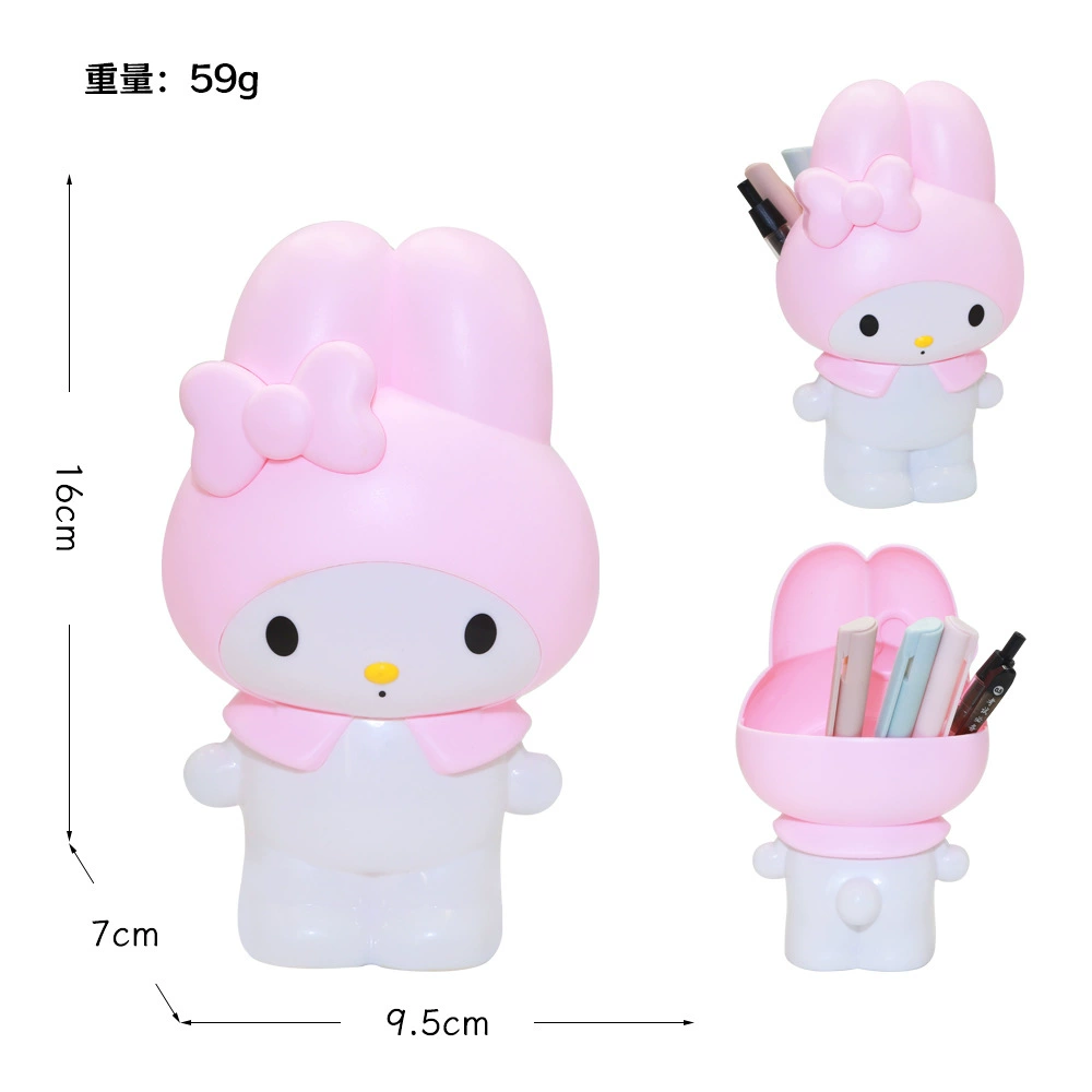 Подставка для ручек Sanrio (Kuromi / Hello Kitty), декоративный органайзер из пластика, 11,34×9,86×21,3 см