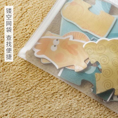 Student transparent a4 file bag zipper information file bag office mesh folder household sundries storage bag