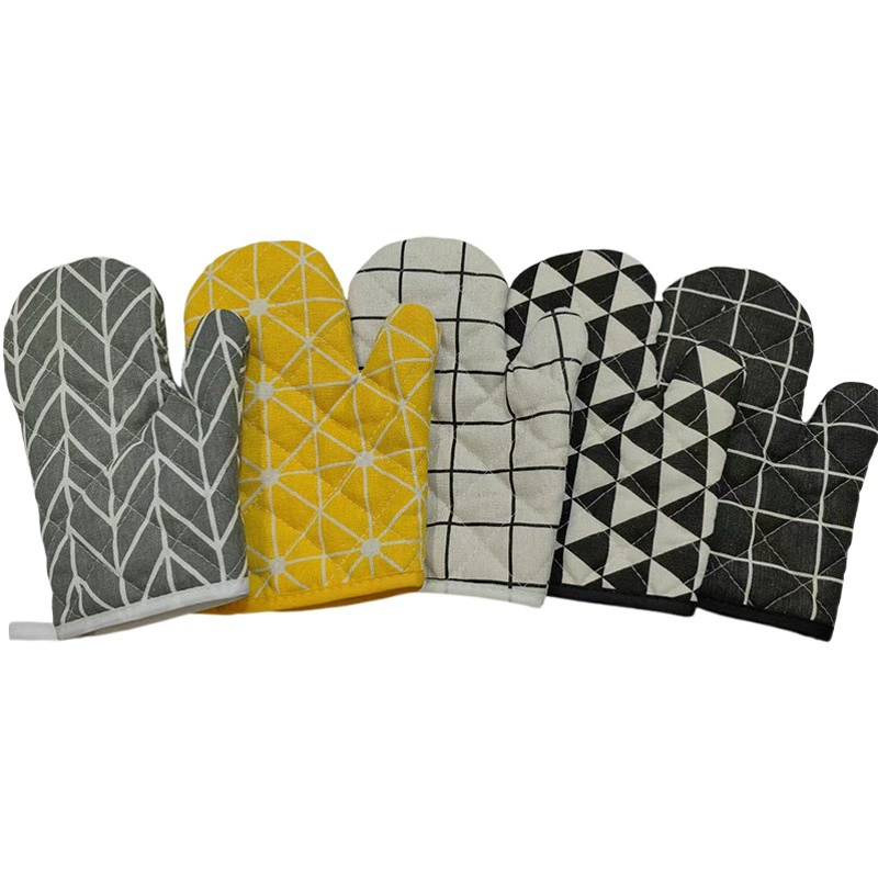 Утолщенные теплоизоляционные перчатки в скандинавском стиле, бытовые кухонные перчатки для микроволновой печи, Концевая сковорода, перчатки для выпечки барбекю, против ожогов