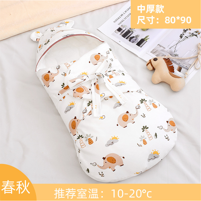 [두꺼운 면] 숲코끼리 80*90 (0-8개월)