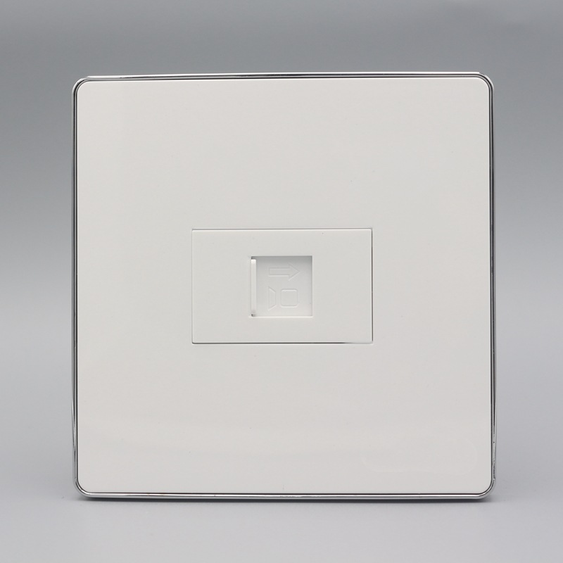 银边86型一位六类电脑插座面板单口CAT6千兆网线模块宽带网络插座