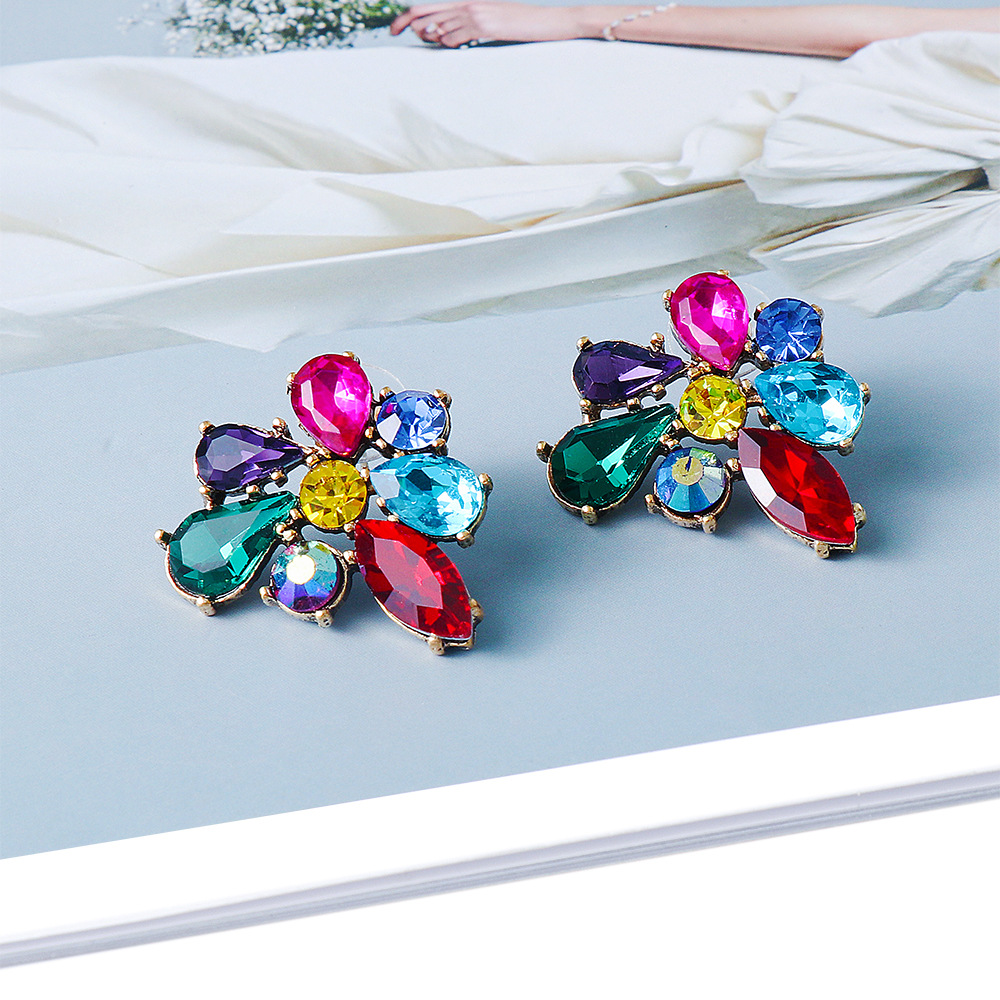 new glass diamond earrings creative earrings personalized jewelry