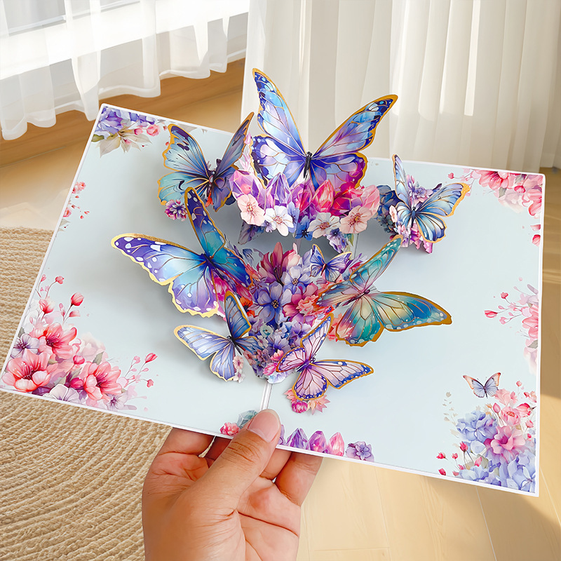 新しい教師の日立体グリーティングカード 3D 花束誕生日カード感謝祭ギフト教師のためのクロスボーダー工場卸売|undefined