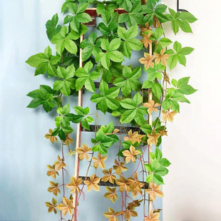 Artificial Climbing Vine with Glued Grape Leaves Wall Hanging Fake Eucalyptus Plant Plastic Green Ivy Wall Decoration