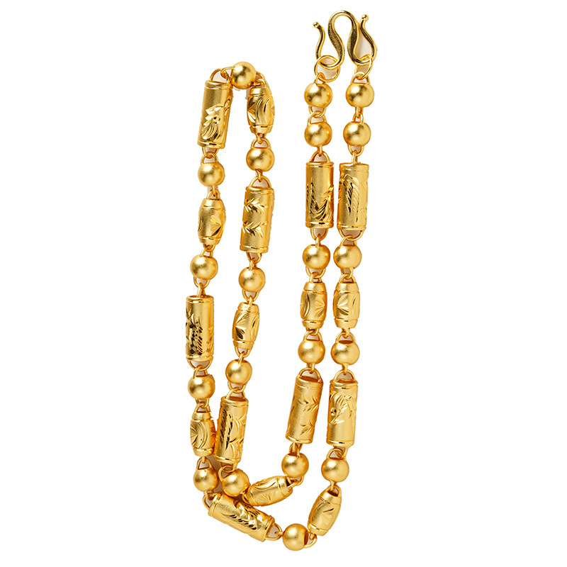 Collar de perlas de oliva de oro de arena vietnamita para hombres, joyas retro chapadas en oro, accesorios Yiwu nuevos productos transfronterizos al por mayor