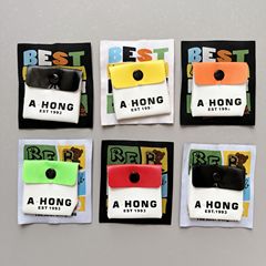 New trendy brand English fabric patch with little bear design—stylish pocket accents for clothing, decorative pocket labels, and knitted hat patches.