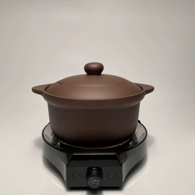 ЙиXing фиолетовая кастрюля - тушеное мясо и суп, газовая плита, беск coatingless здоровая кастрюля, яркое пламя, высокая термостойкость бытовая кастрюля