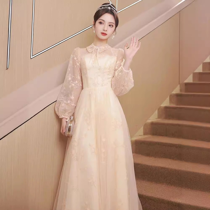 Art Exam Evening Dress Princess Style 2026 New Model Birthday Adult Gown Light Luxury Niche High-End French Host Dress