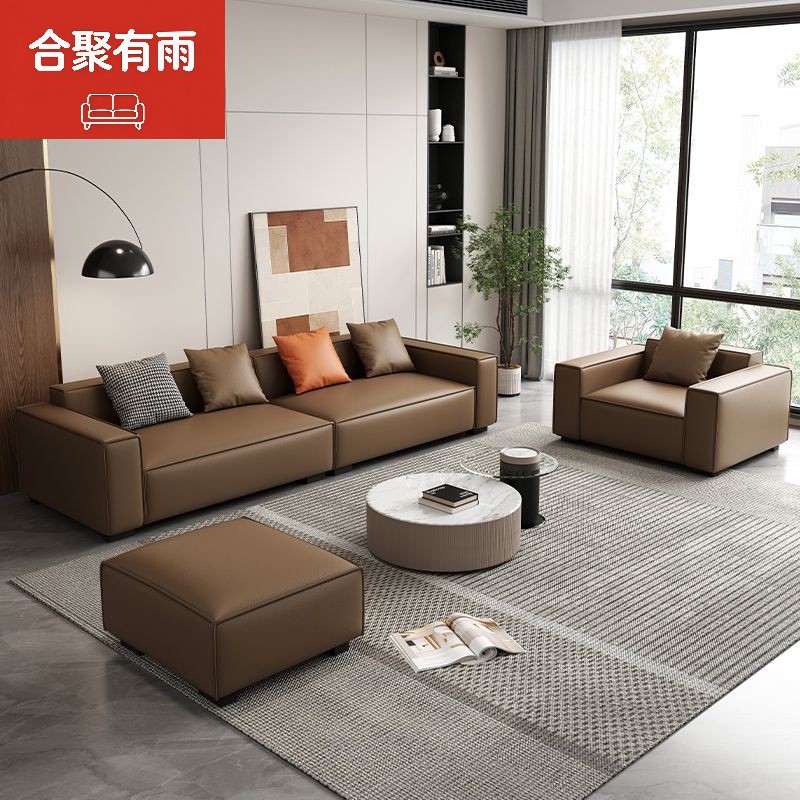 Tofu Block Sofa with Tech Fabric, Straight-Row Design, Suitable for Large and Small Living Rooms, Italian Minimalist Light Luxury Office Reception Sofa Set