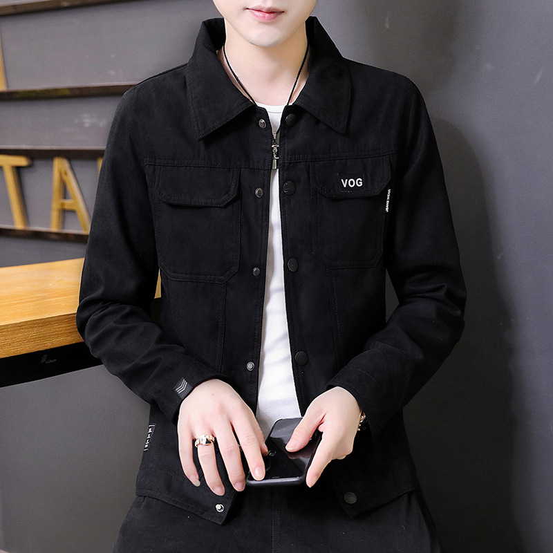 2024 primavera y otoño nueva chaqueta de moda para hombres chaqueta de terciopelo coreana chaqueta de moda para estudiantes chaqueta de trabajo en vivo