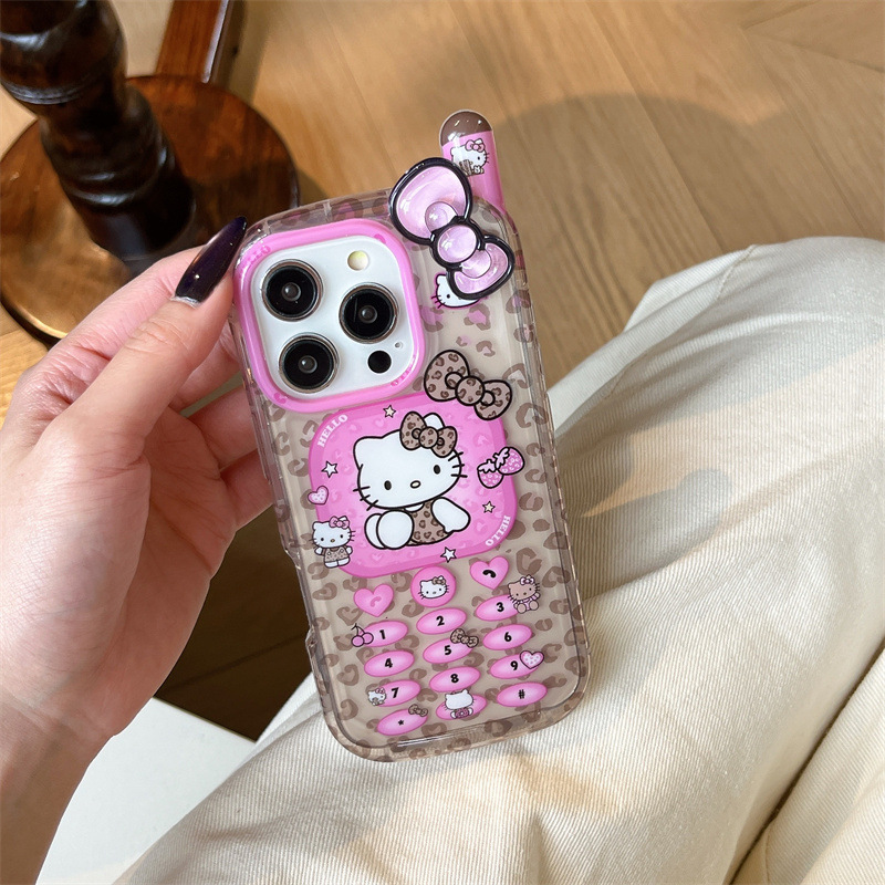 Big Brother Leopard KT 立体リボン iPhone16 Apple 15ProMax/14/13 携帯電話ケース 女性用|undefined