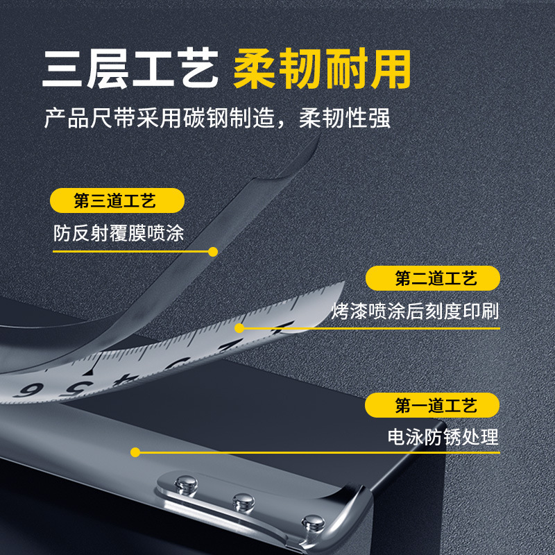 Shengda スチール巻尺、ゴム引き家庭用定規、工業用測定ボックス定規、耐摩耗性、落下防止 3m サークル定規、5m ステンレス鋼巻尺|undefined