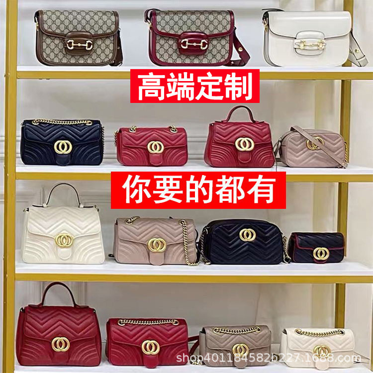 2025 New Model Gujia European and American Women's Bag Lv Women's Bag 1955 Saddle Bag Single Shoulder Crossbody Genuine Leather Marmont Bag