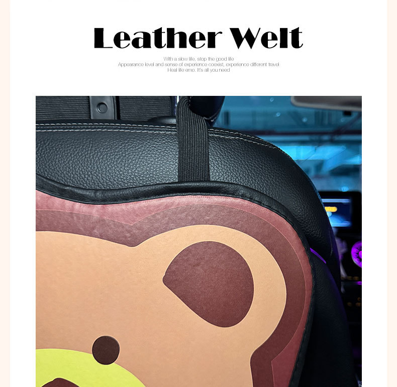 Long Brown Bear Car Anti-Kick Pad Universal Rear Seat Back Anti-Dirty Protective Pad Car Rear Protective Pad