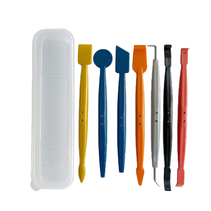 herramienta de fijación de película de automóvil de fuerza de cambio de color de película de borde imán de siete piezas conjunto de herramientas de enchufe de película de costura de enchufe de borde de corte de borde image 6