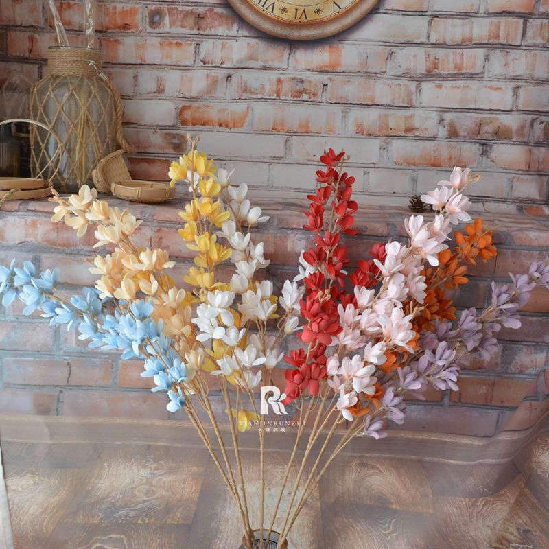 婚慶仿真花三叉球蘭假花婚禮路引絹花拱門裝飾吊頂布置道具香雪蘭