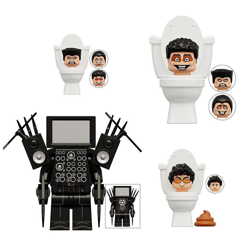中国の積み木トイレマン vs 監視人形タイタンスピーカーとテレビマンフィギュア組み立て積み木おもちゃ|undefined