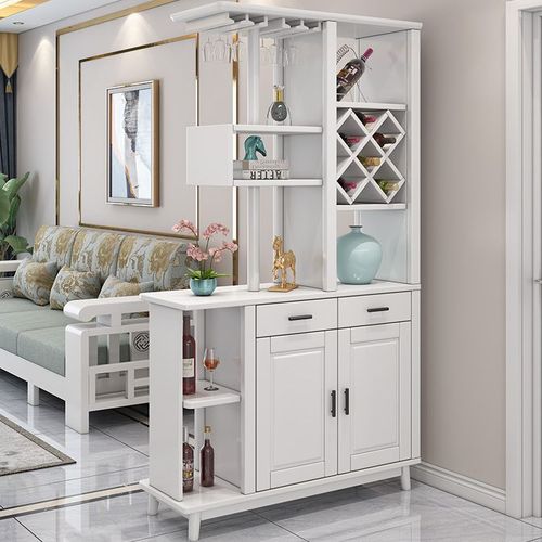 Nordic living room solid wood wine cabinet partition cabinet entrance shoe cabinet Chinese double-sided wall solid wood entrance hall cabinet screen