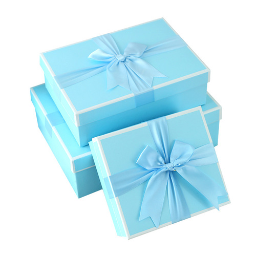 Bow gift box Chinese Valentine's Day gift box gift packaging box souvenir gift box sky blue gift box