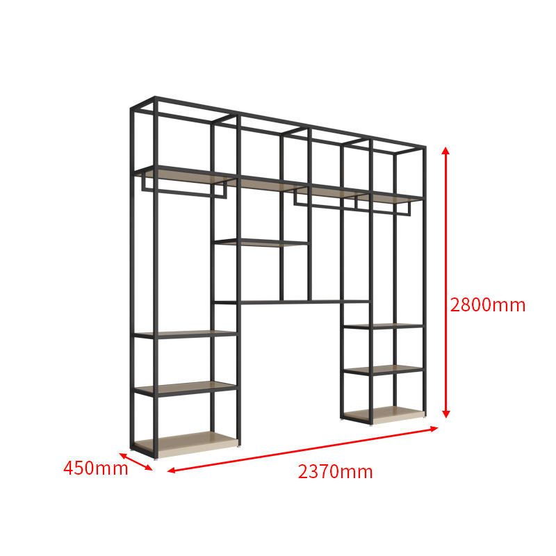 Estante de hierro montado en la pared estante de múltiples capas estante de exhibición de lujo ligero sala de exposiciones producto muestra de tela tienda de textiles para el hogar estante de exhibición