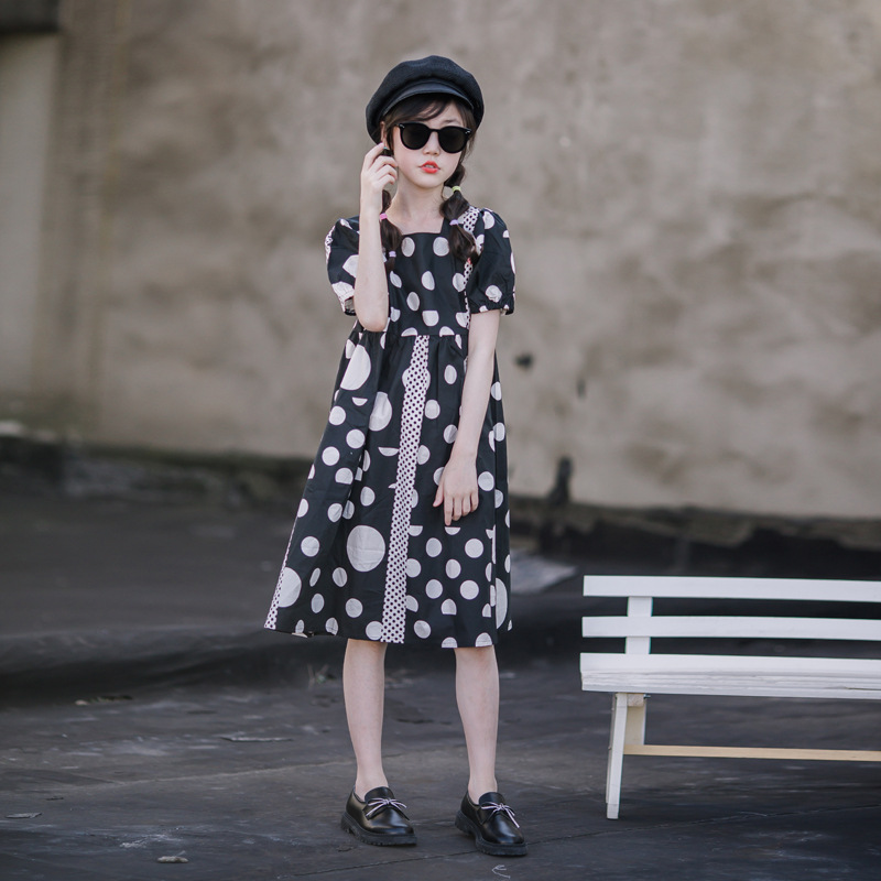 Ropa infantil vestido de princesa para niñas vestido de verano 2023 estilo occidental nuevo vestido para niños mediano y grande vestido de verano para niñas