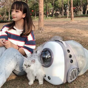 Pet Cat Backpack Large Capacity Portable Space Capsule Breathable Teddy Dog ​​Shoulder Cat School Bag Cat Cage