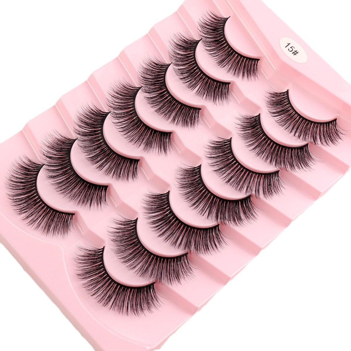 Siete pares de explosión de fibra química falsa pestañas visón multicapa densa 3D desordenada pestañas fluffy ojo Xiyingsh
