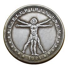 仿古工艺品美国流浪硬币1921黄铜镀银旧银收藏浮雕HB132