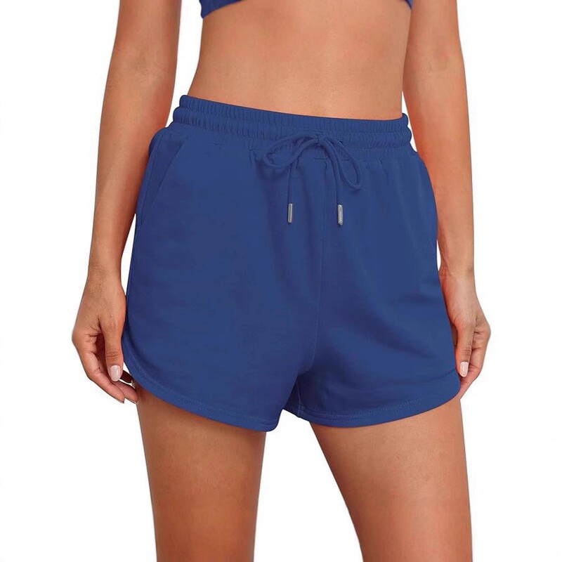 2025 Women's Sports Shorts with Pockets Cotton 2024 Drawstring Summer Workout Running Casual Short Versatile Quick-Dry